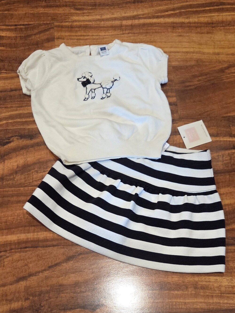 Janie and Jack NWT/EUC 18-24 Months Poodle Sweater and Striped Skirt